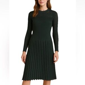 Azzedine Alaia Dress Knit Pleated Wool
